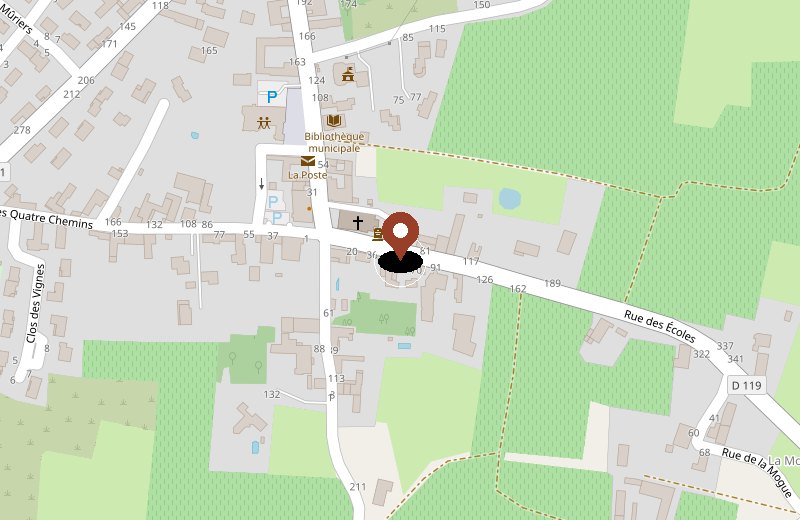 Plan d'accès — Maison 45 boulangerie pâtisserie traiteur 60 Rue des Écoles, 69220 Corcelles-en-Beaujolais, France